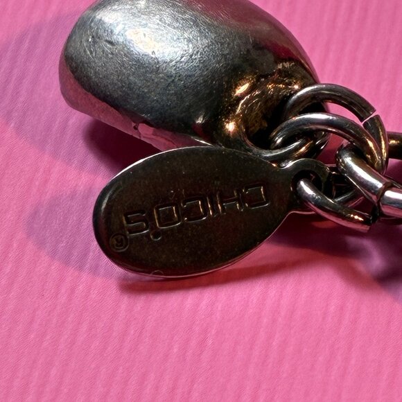 Two Bracelets Chain Link One is Chicos Silver Tone Chunky and Gold tone Bracelet - Picture 7 of 8